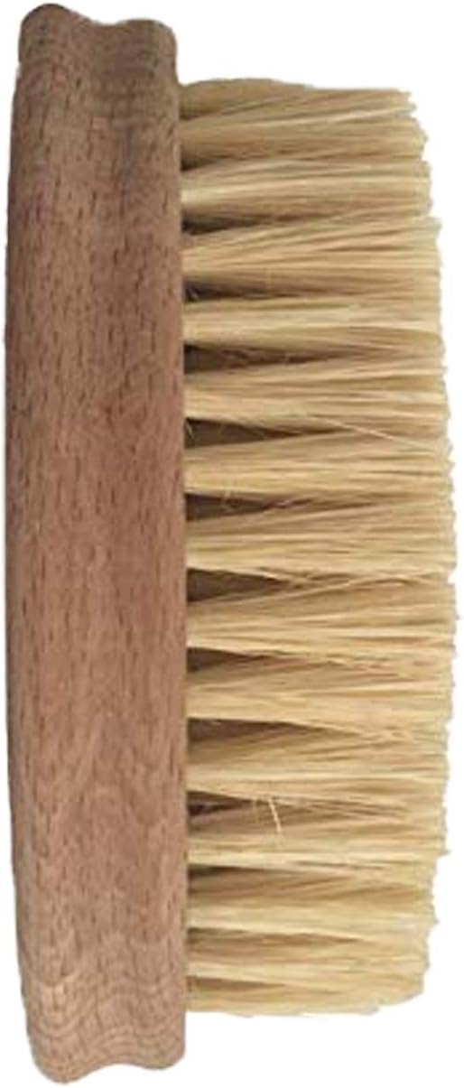 Natural bamboo produce scrubbing brush with palm fibers