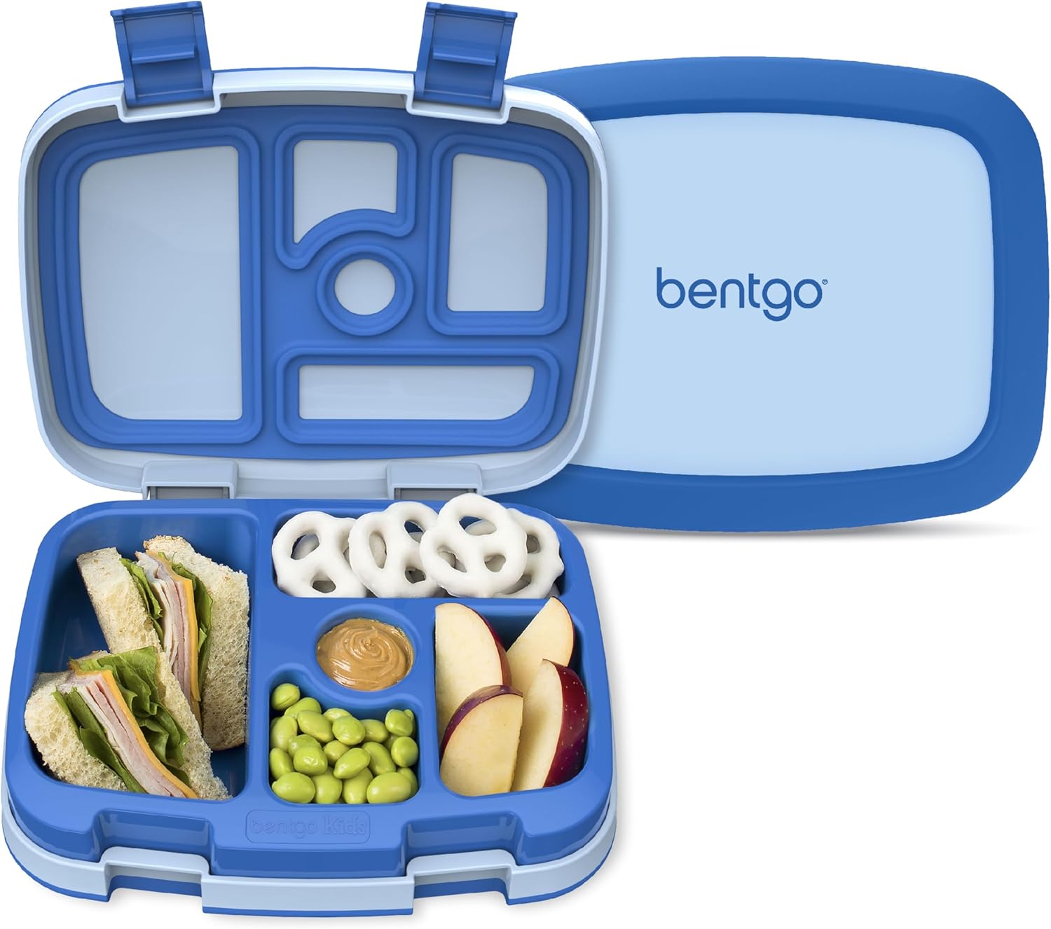 Colorful bento-style lunch containers for kids with compartments