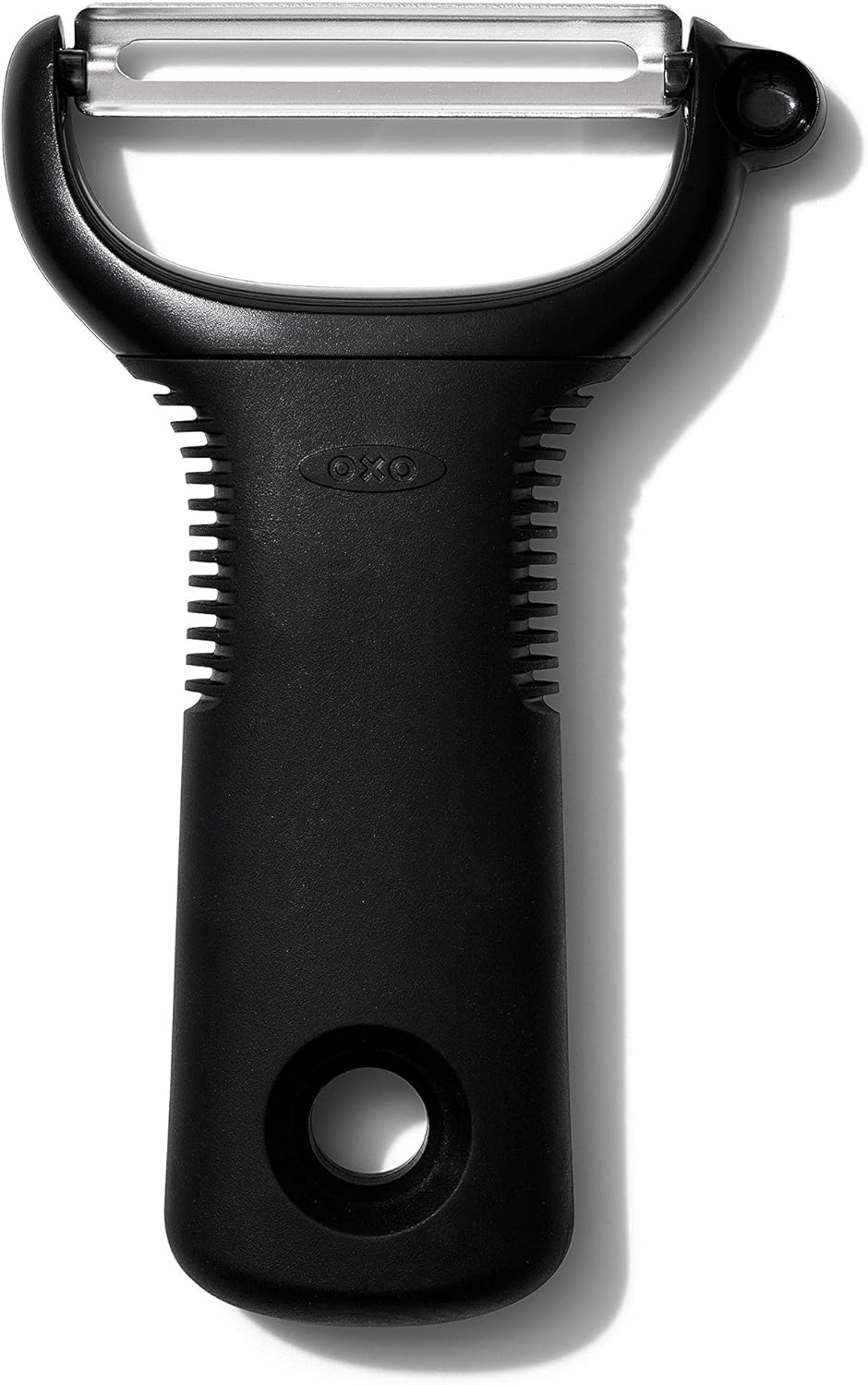 OXO Y-Peeler with peeled carrots on a cutting board
